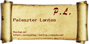 Paleszter Lantos névjegykártya